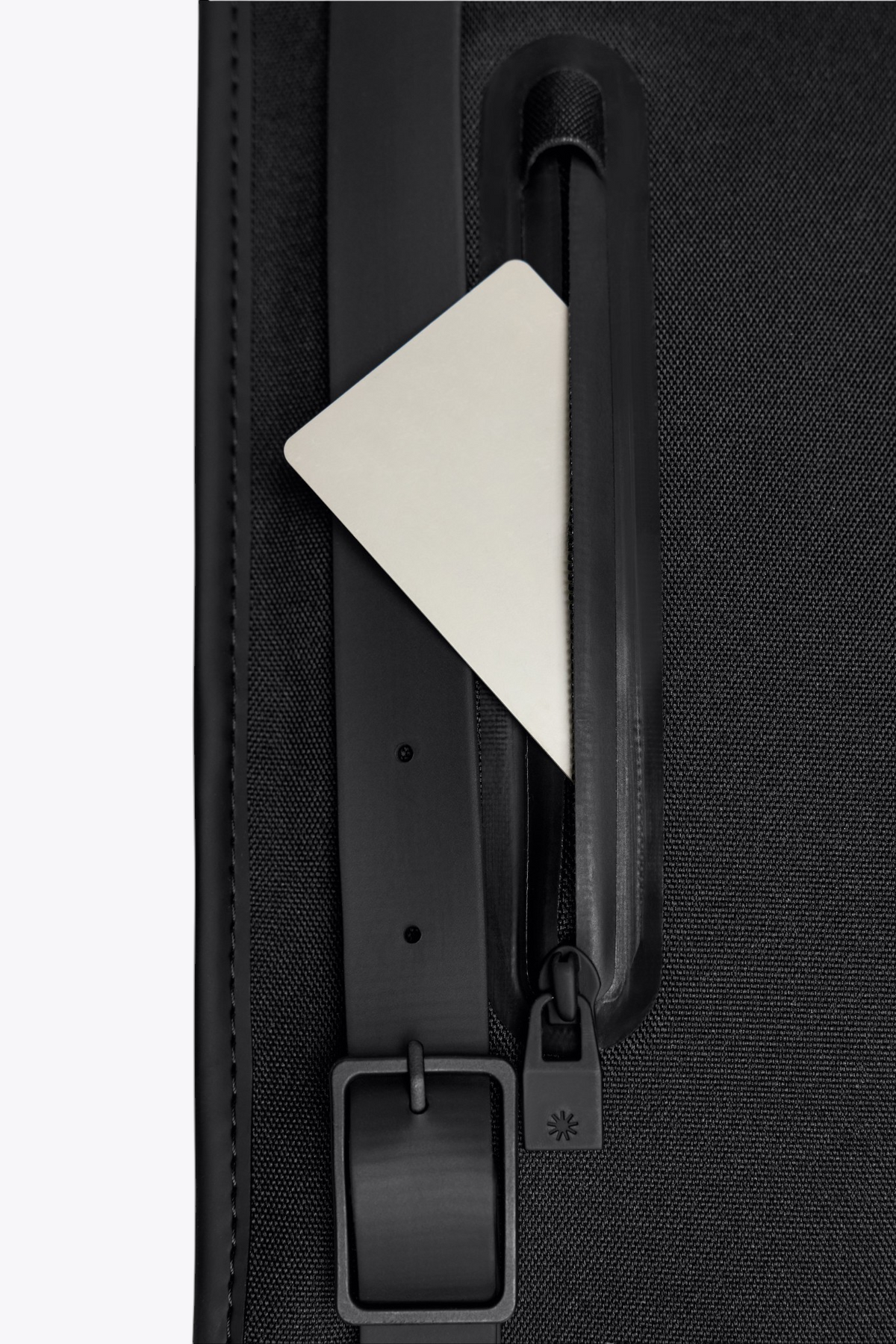 Poche zippée au dos du Backpack Mini RAINS noir