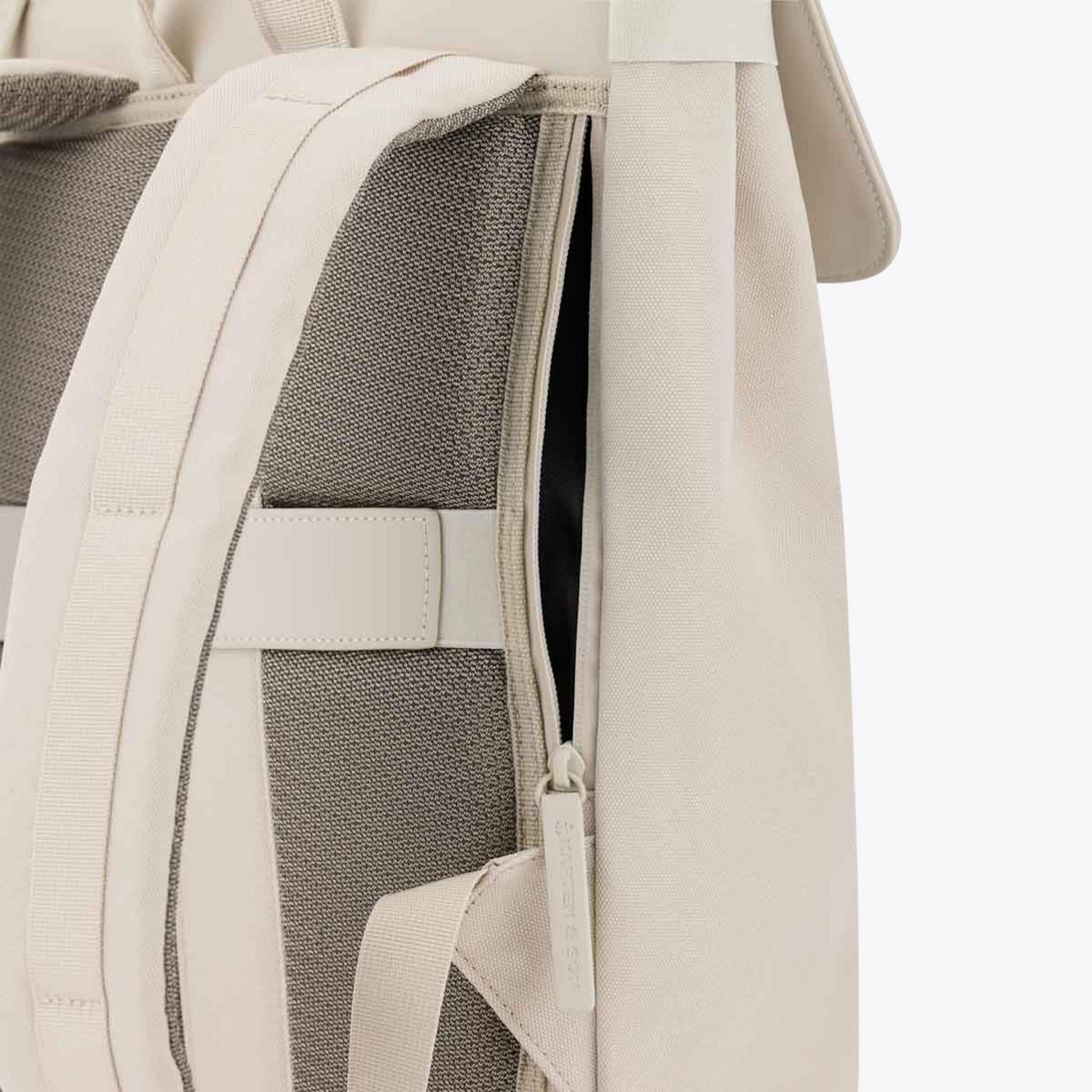 Fyn Kapten & Son sandstone — détail de la poche antivol