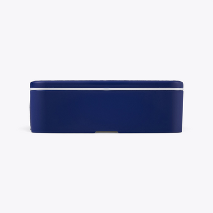 Lunchbox Bento Bloc Simple bleue fermée, vue de profil