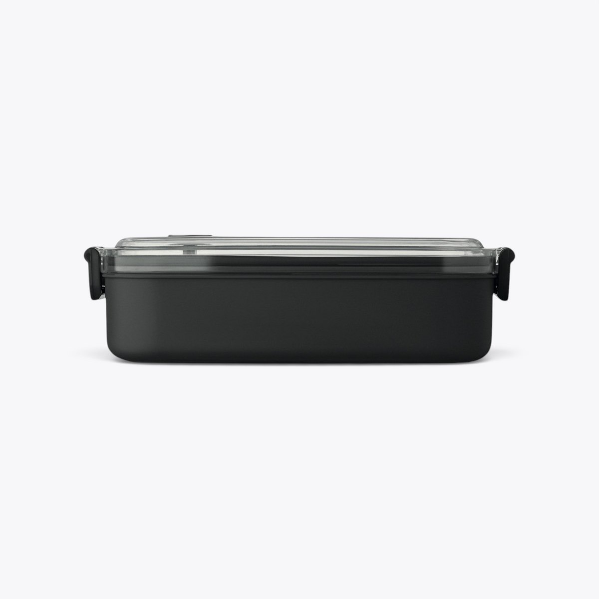 Lunchbox noire fermée, vue de profil