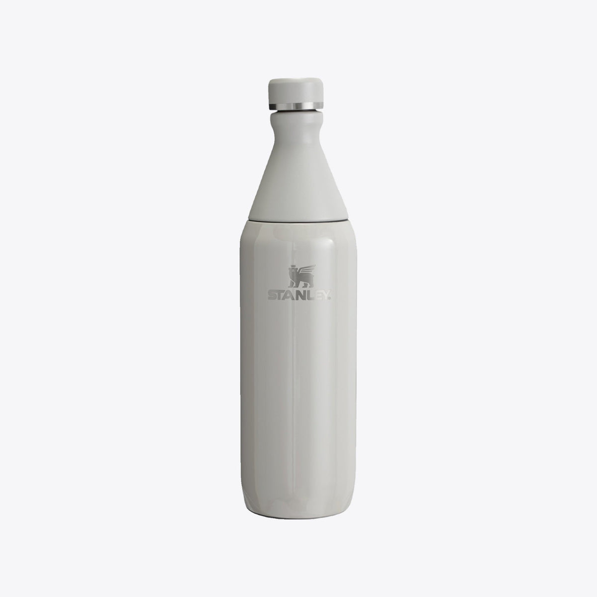 Bouteille isotherme Stanley gris clair, vue de face