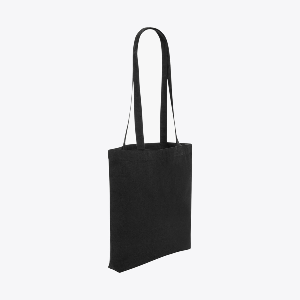 Tote bag noir, vue trois quarts