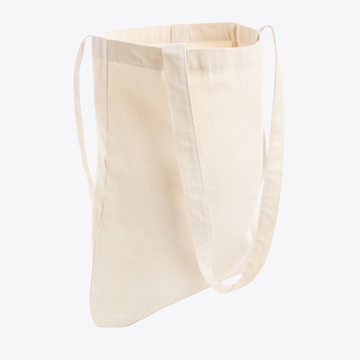 Intérieur d’un tote bag en coton recyclé blanc cassé
