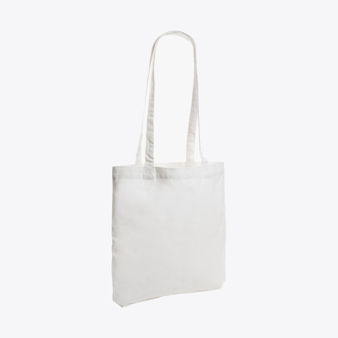 Tote bag blanc, vue trois quarts