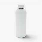 Bouteille isotherme inox recyclé 500 ml blanc — vue légèrement en plongée