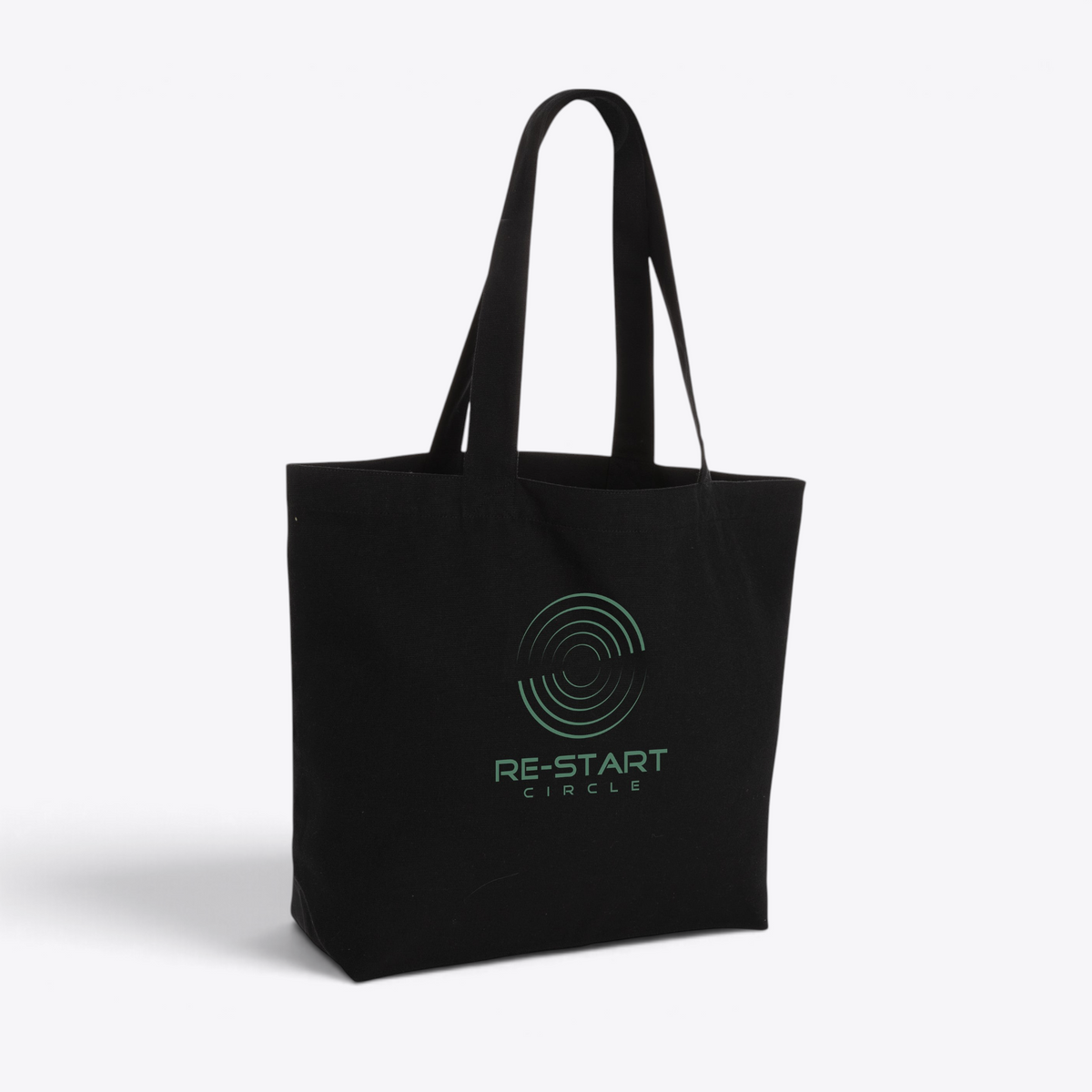 Tote bag en toile recyclée 240 g/m² noir — exemple de personnalisation