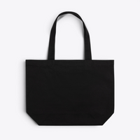 Tote bag en toile recyclée 240 g/m² noir — vue de dos