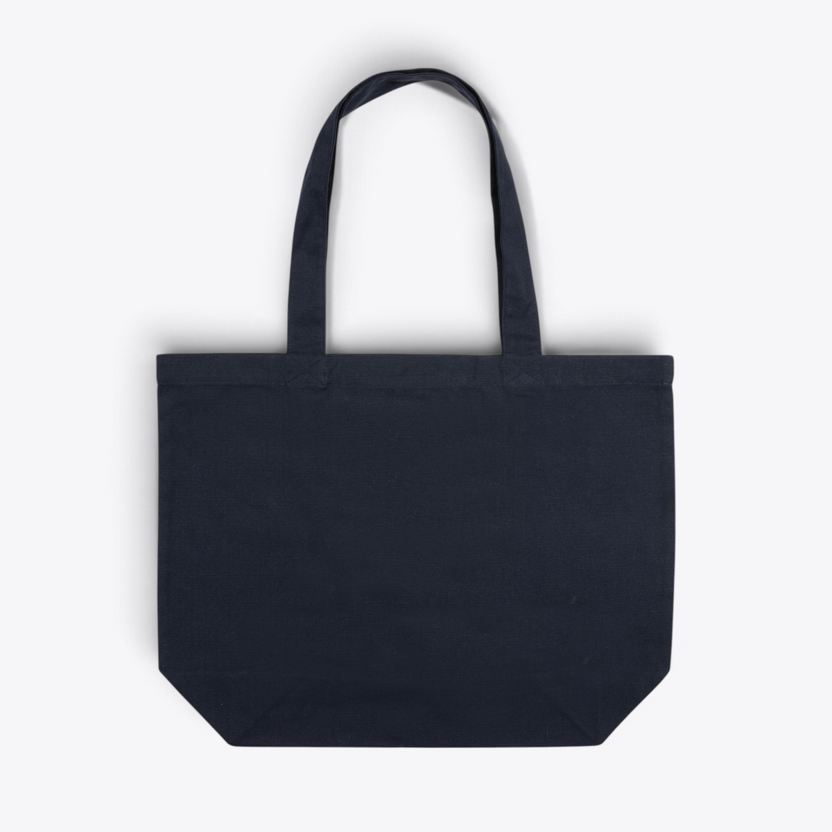 Tote bag en toile recyclée 240 g/m² bleu marine — vue de dos