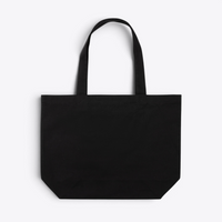 Tote bag en toile recyclée 240 g/m² noir — vue de face