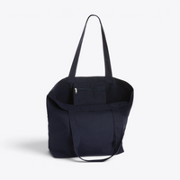 Tote bag en toile recyclée 240 g/m² bleu marine — vue intérieure avec poche