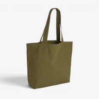 Tote bag en toile recyclée 240 g/m² vert — vue de trois quarts