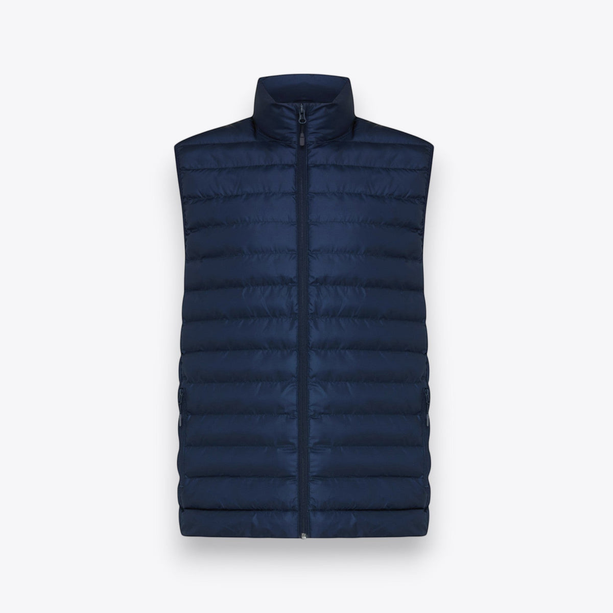 Veste matelassée bleu marine sans manches pour homme, vue de face