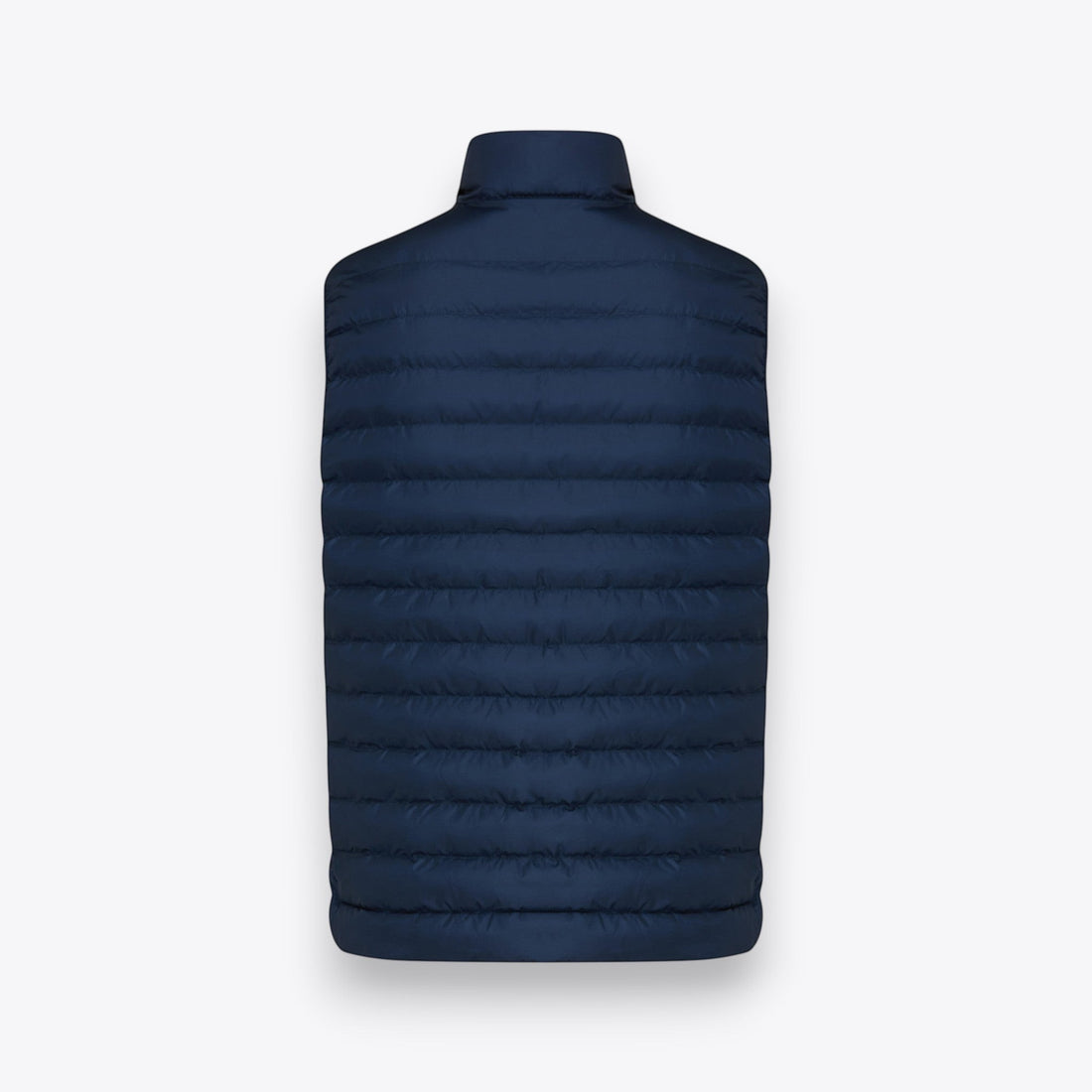 Padded jacket blue navy sleeveless for men, back view