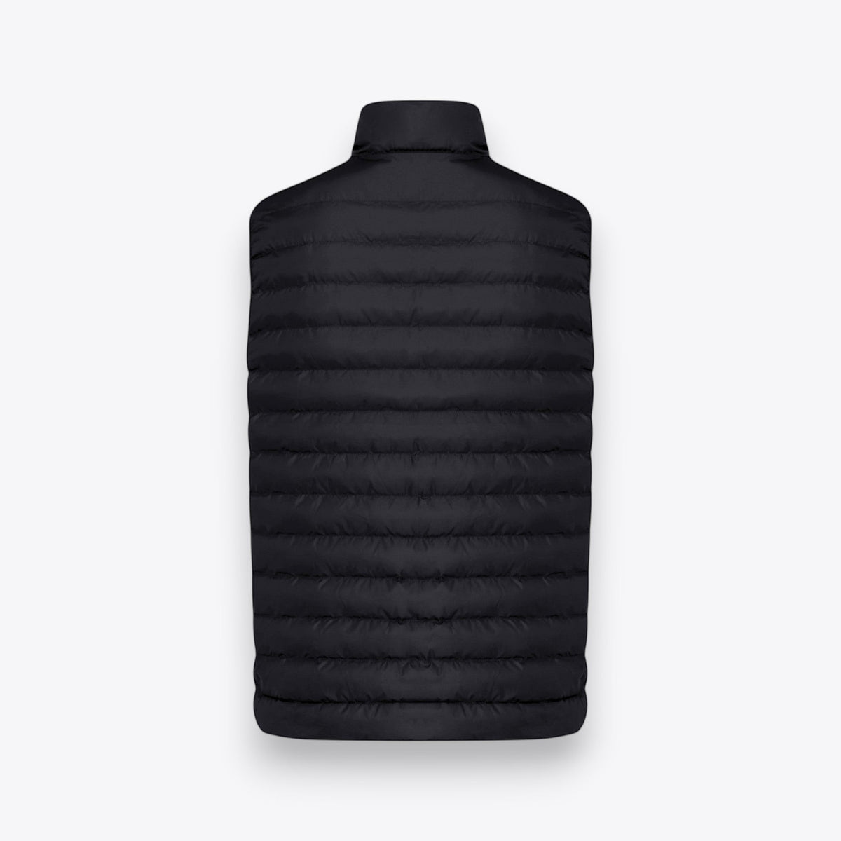 Veste matelassée noire sans manches pour homme, vue de dos