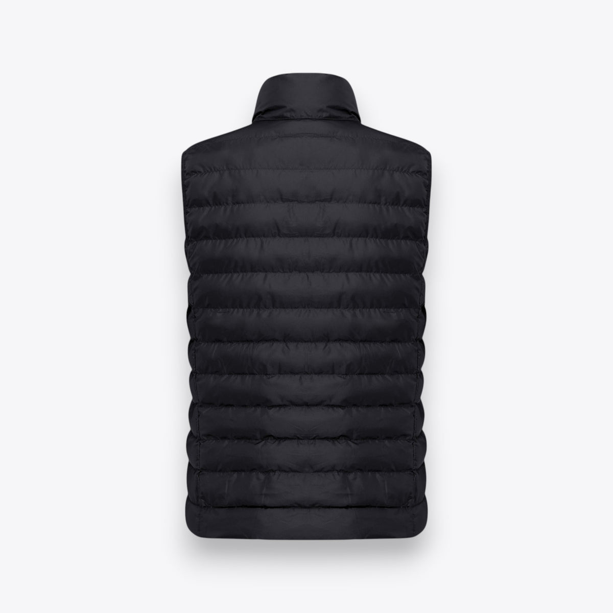Veste matelassée noire sans manches pour femme, vue arrière