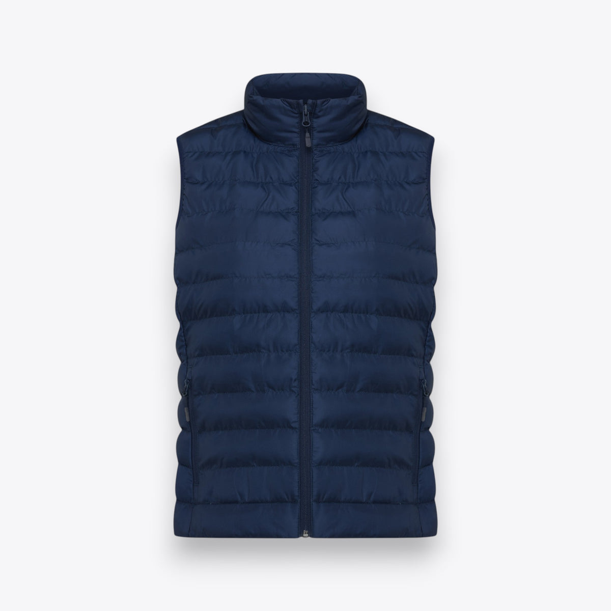 Veste matelassée bleu marine sans manches pour femme, vue de face