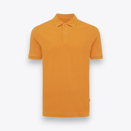 Polo unisexe à manches courtes jaune, vue de face