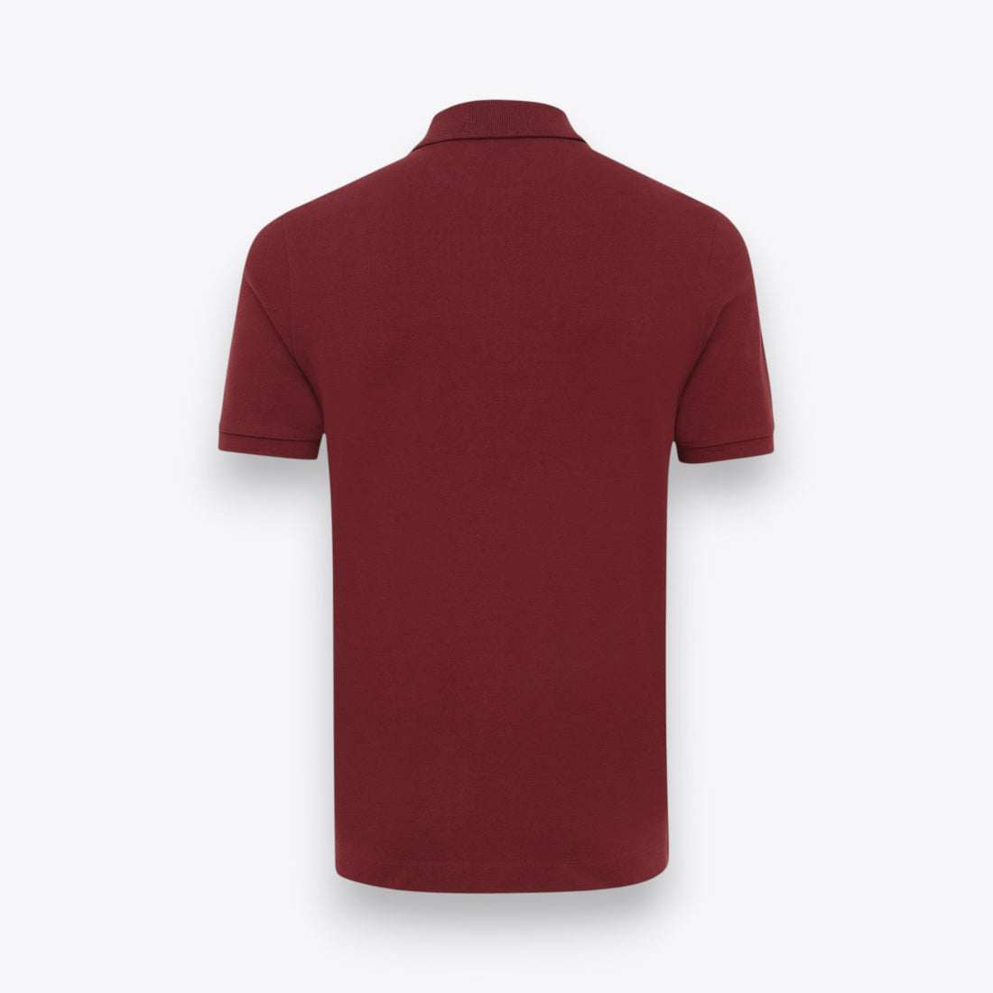 Unisex short sleeve bordeaux polo, back view