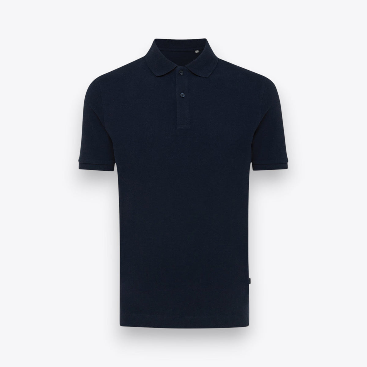Polo unisexe à manches courtes bleu marine, vue de face