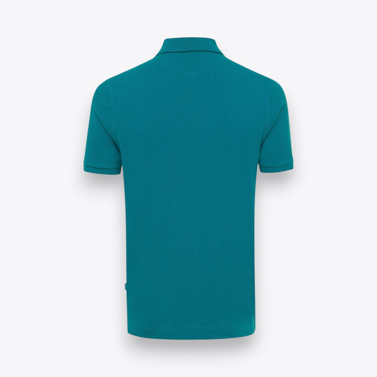 Polo unisexe à manches courtes turquoise, vue de dos