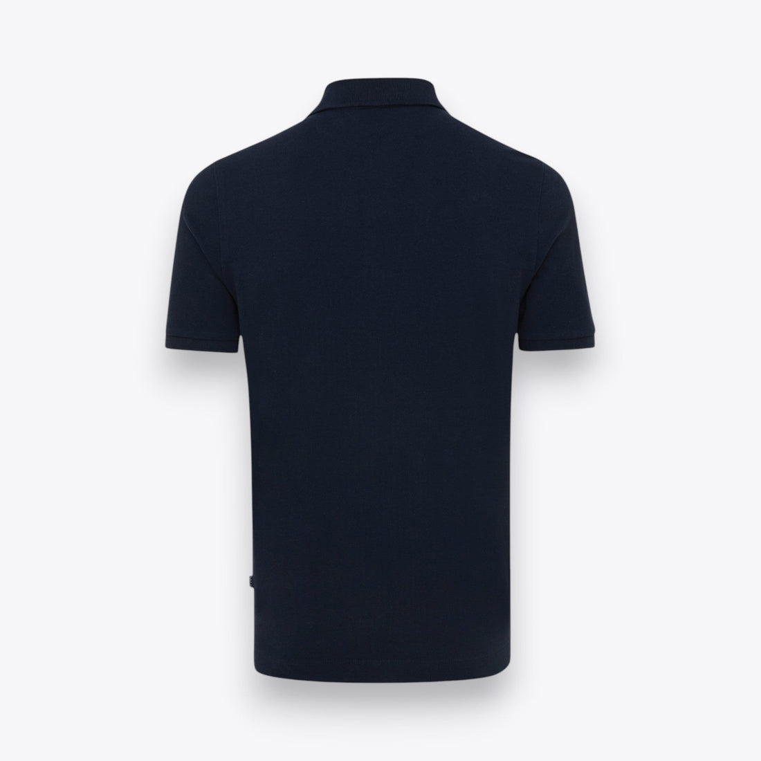 Polo unisexe à manches courtes bleu marine, vue de dos