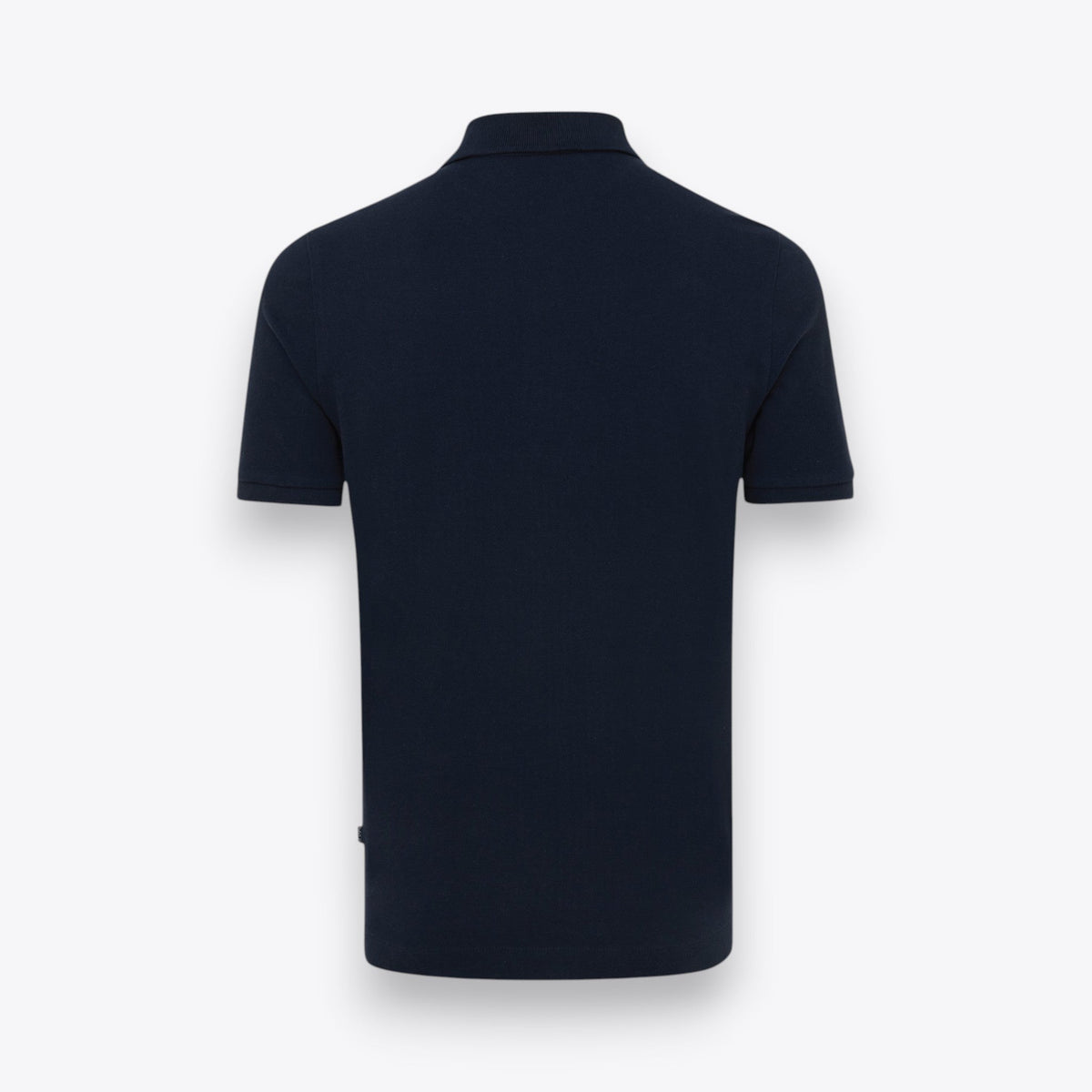 Polo unisexe à manches courtes bleu marine, vue de dos