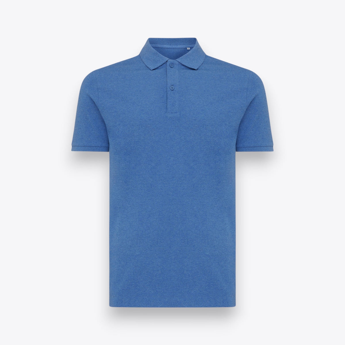 Polo unisexe à manches courtes bleu, vue de face