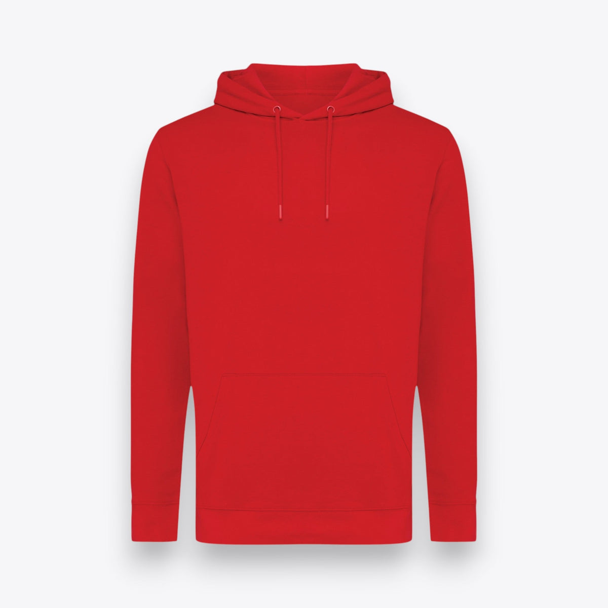 Sweat à capuche rouge, vue de face