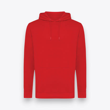 Sweat à capuche rouge, vue de face