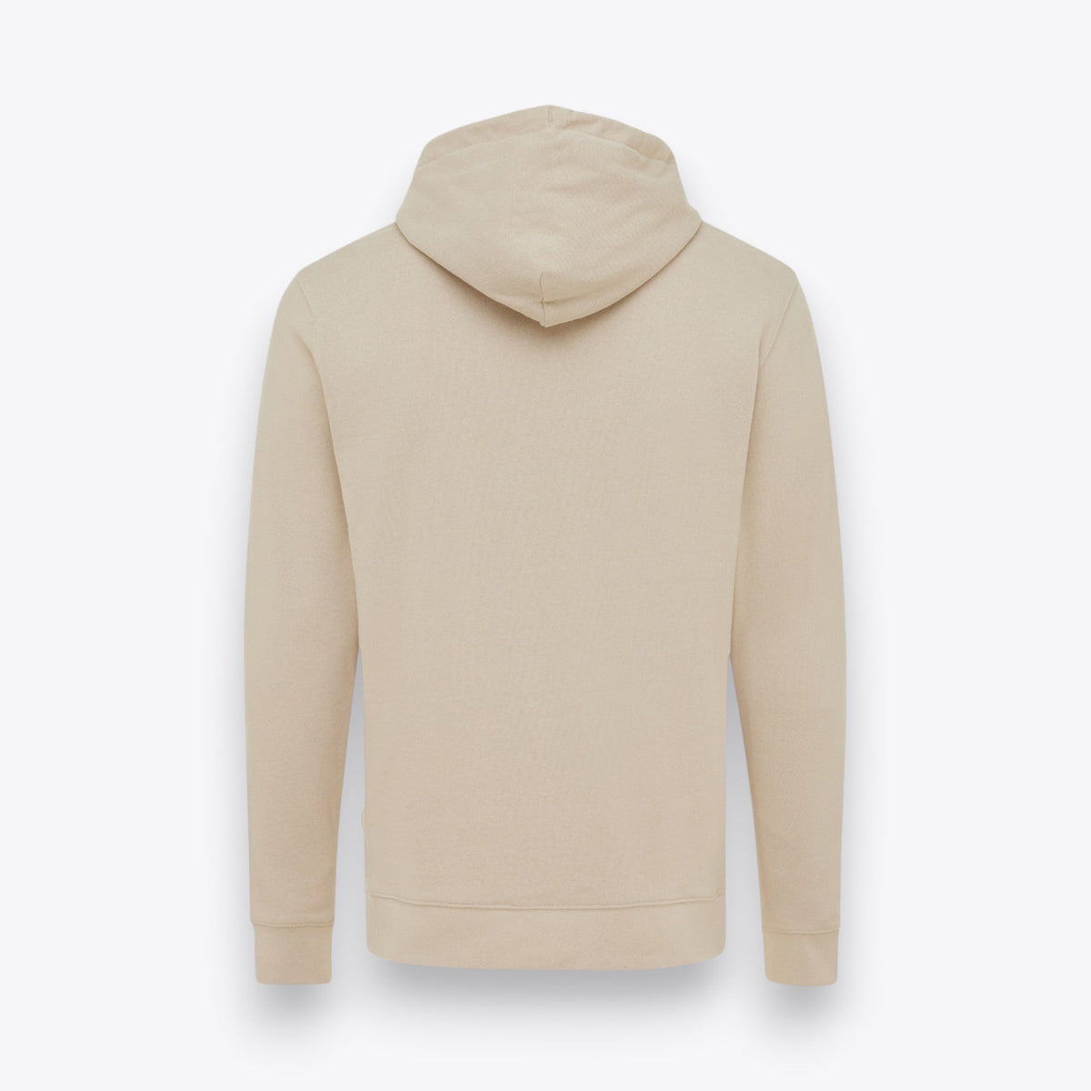 Sweat à capuche beige, vue de dos
