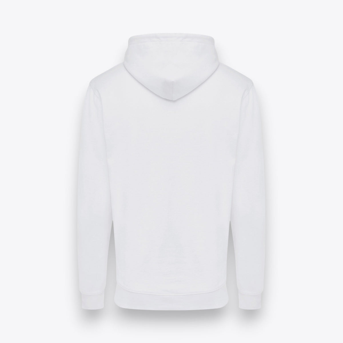 Sweat à capuche blanc, vue de dos