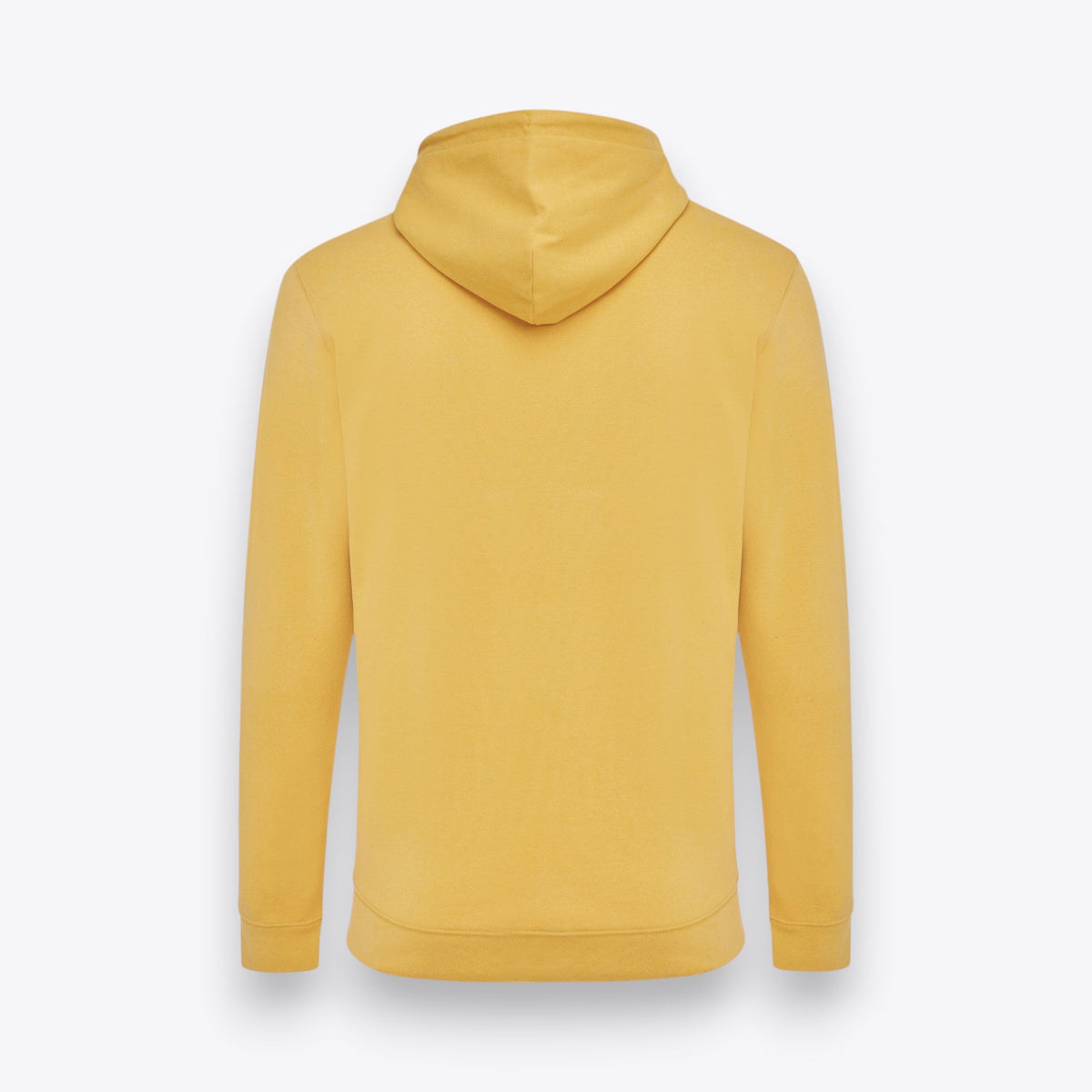 Sweat à capuche jaune, vue de dos