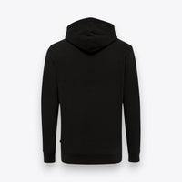 Sweat à capuche noir, vue de dos