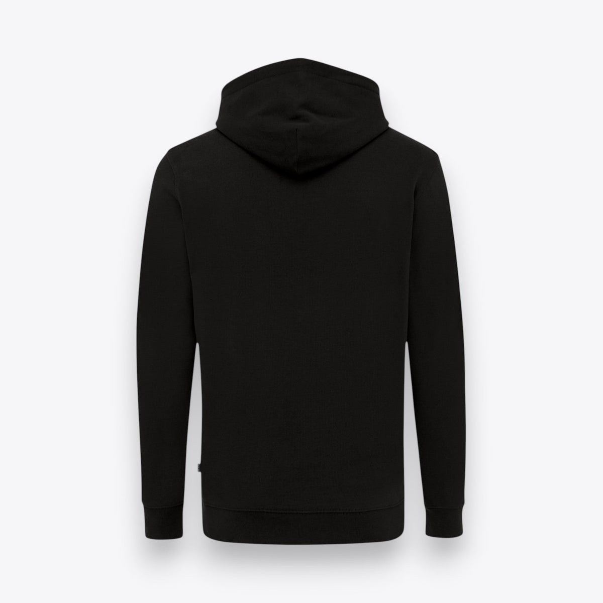 Sweat à capuche noir, vue de dos