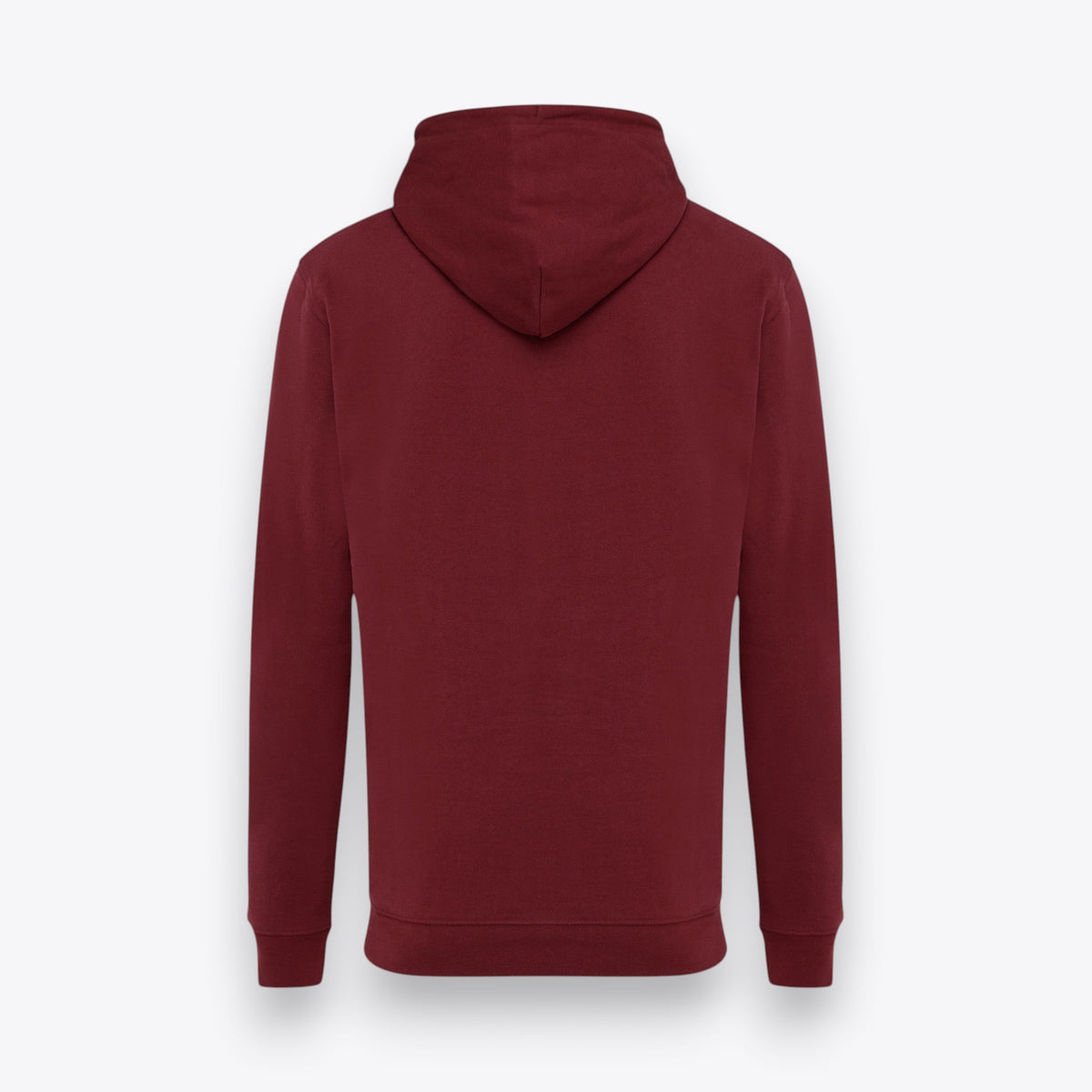 Sweat à capuche bordeaux, vue de dos