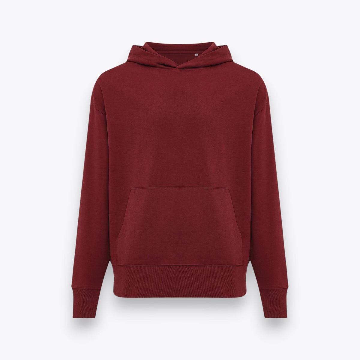 Sweat à capuche bordeaux à coupe ample, vue de face