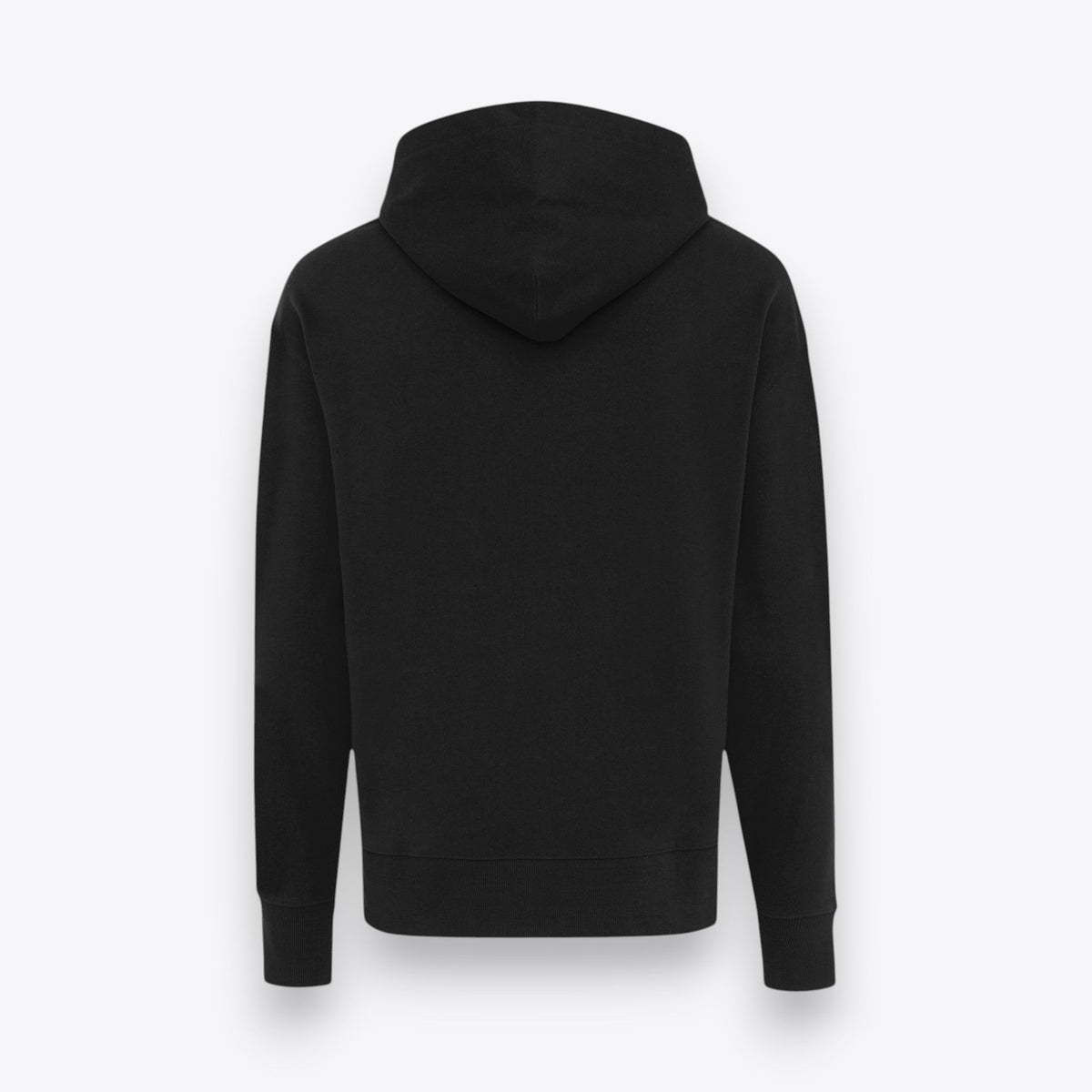 Sweat à capuche noir à coupe ample, vue de dos