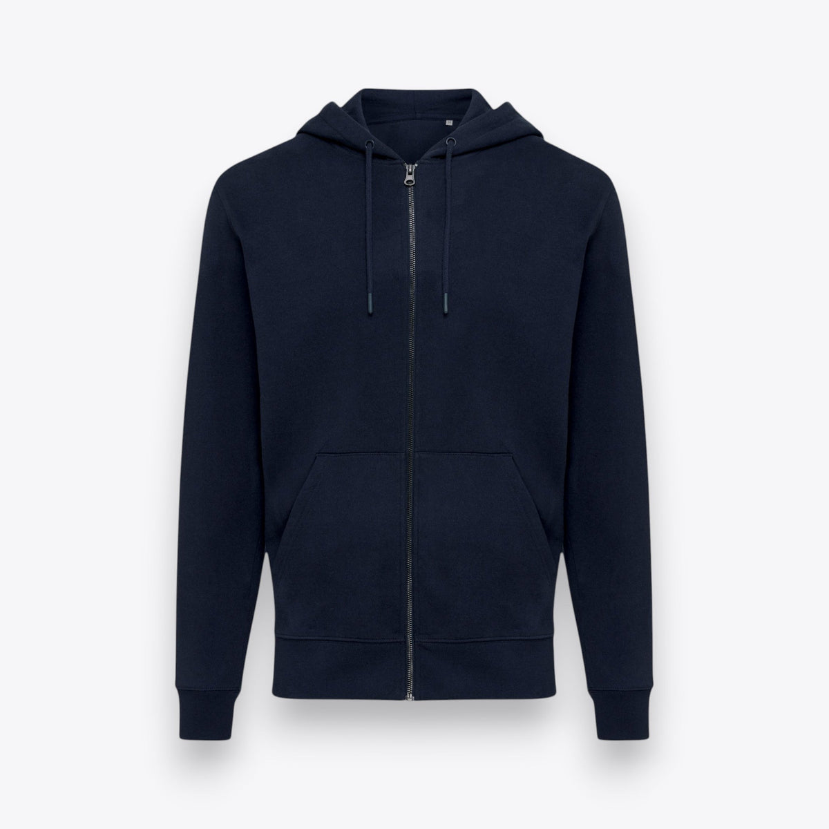 Sweat à capuche zippé bleu marine, vue de face