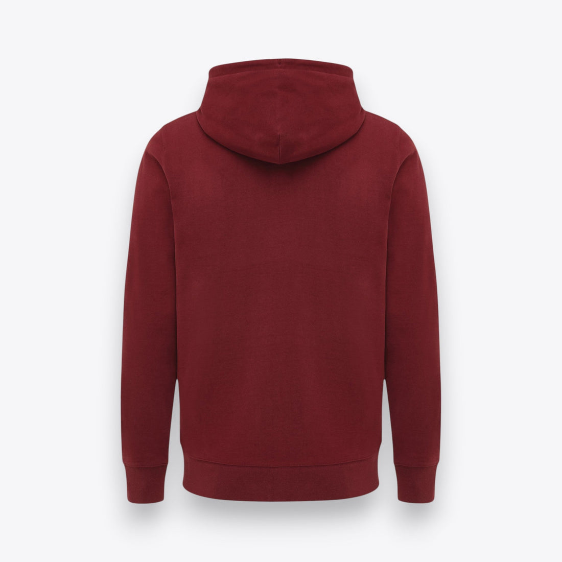 Hoodie zipped bordeaux, back view