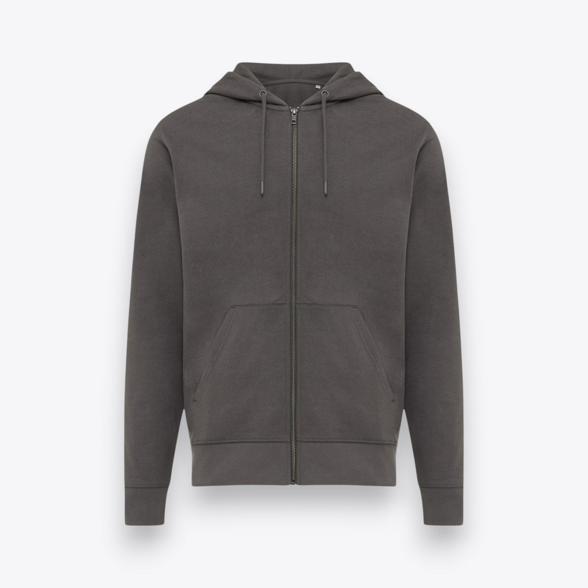 Sweat à capuche zippé anthracite, vue de face