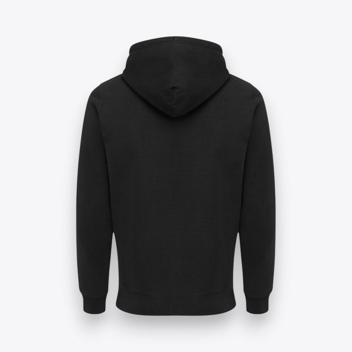 Sweat à capuche zippé noir, vue de dos