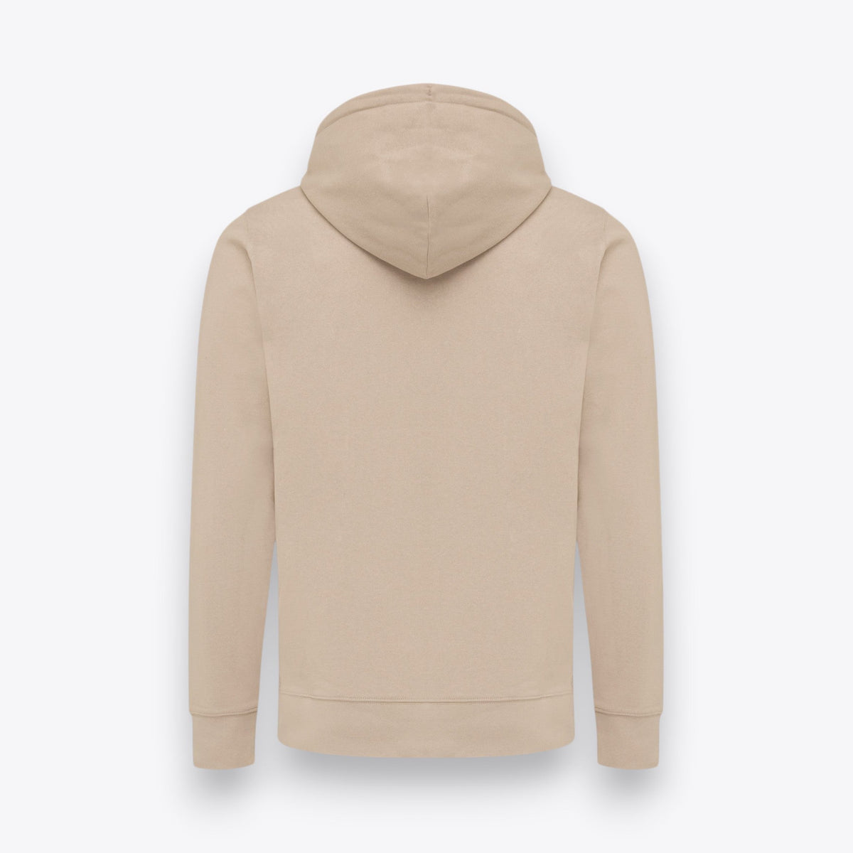 Sweat à capuche zippé beige, vue de dos
