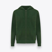Dark green zipper hoodie, front view