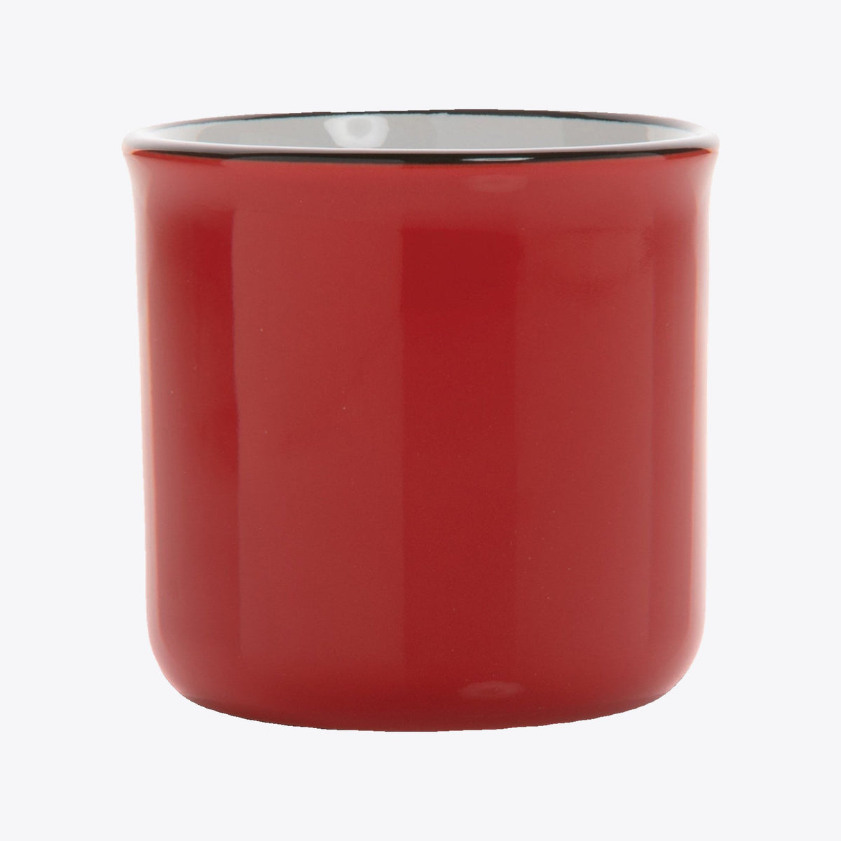 Tasse vintage en céramique rouge, anse masquée