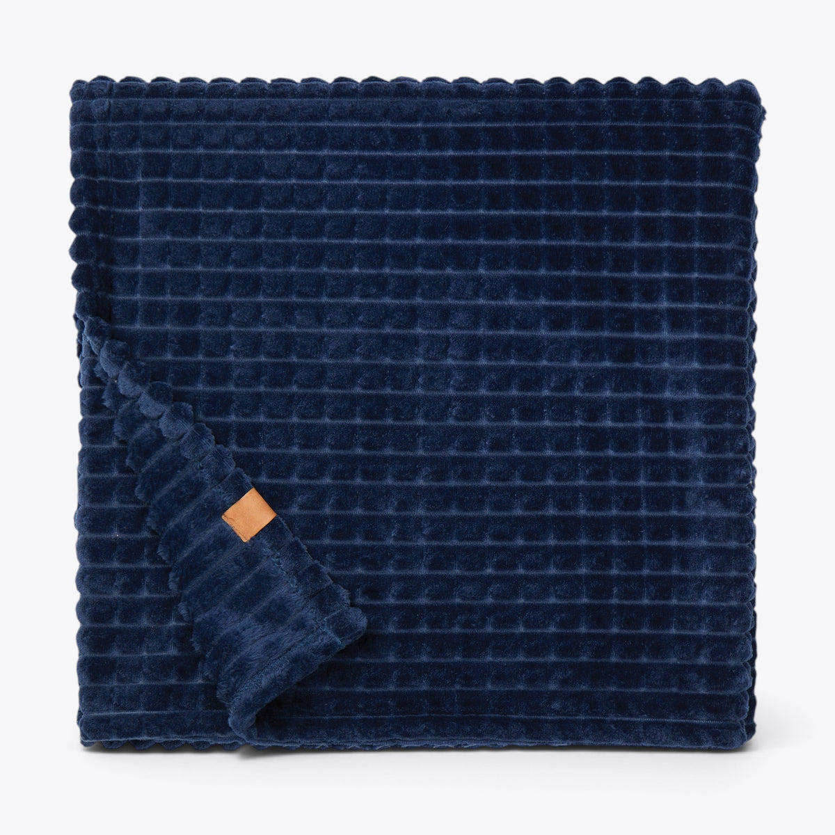 Plaid Branson Vinga bleu marine plié avec coin rabattu