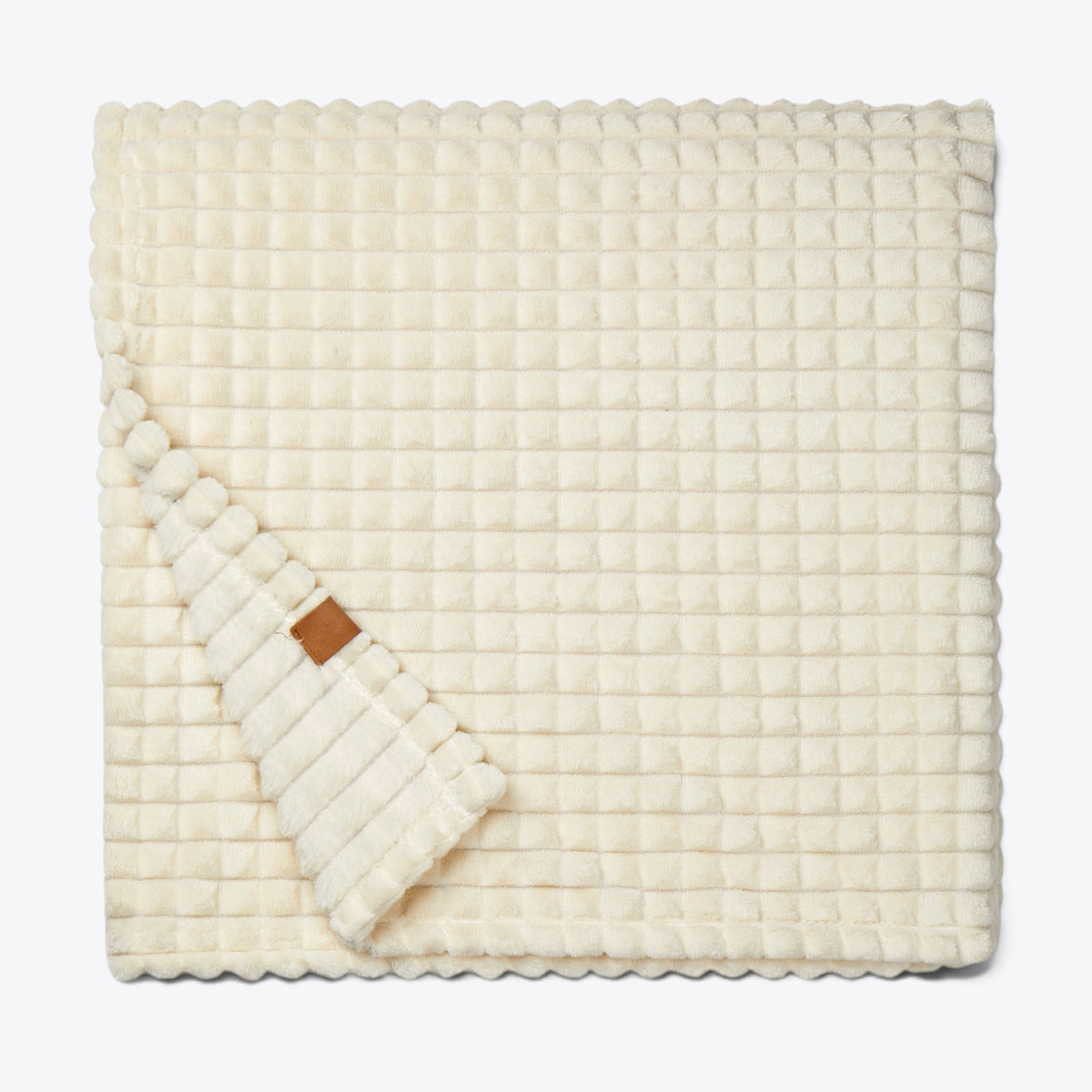 Plaid Branson Vinga beige plié avec coin rabattu