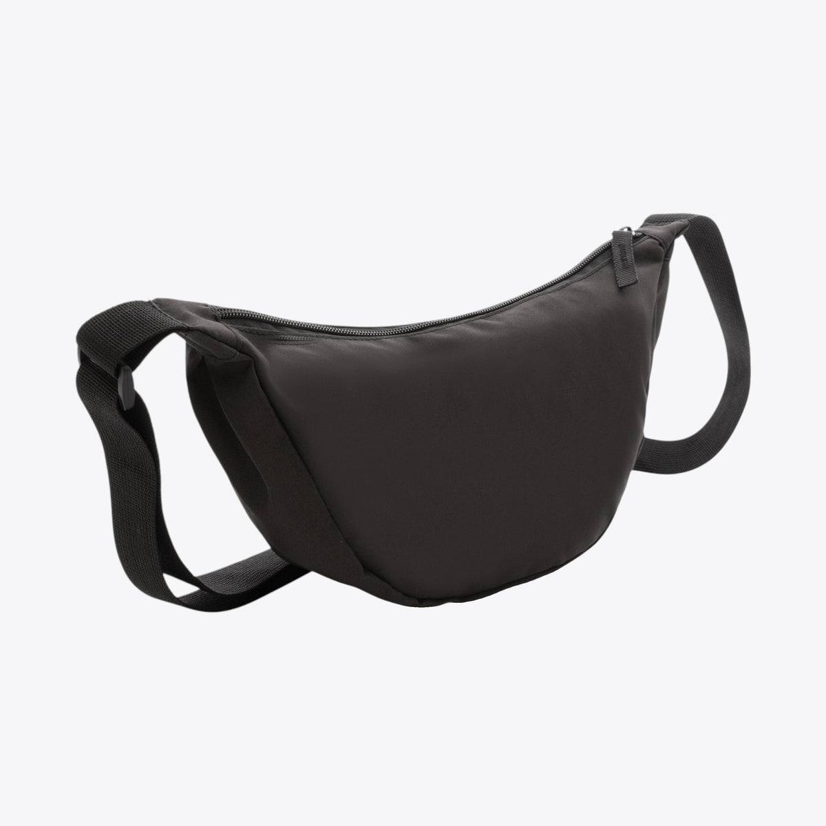 Sac banane Crescent noir, vue trois quarts