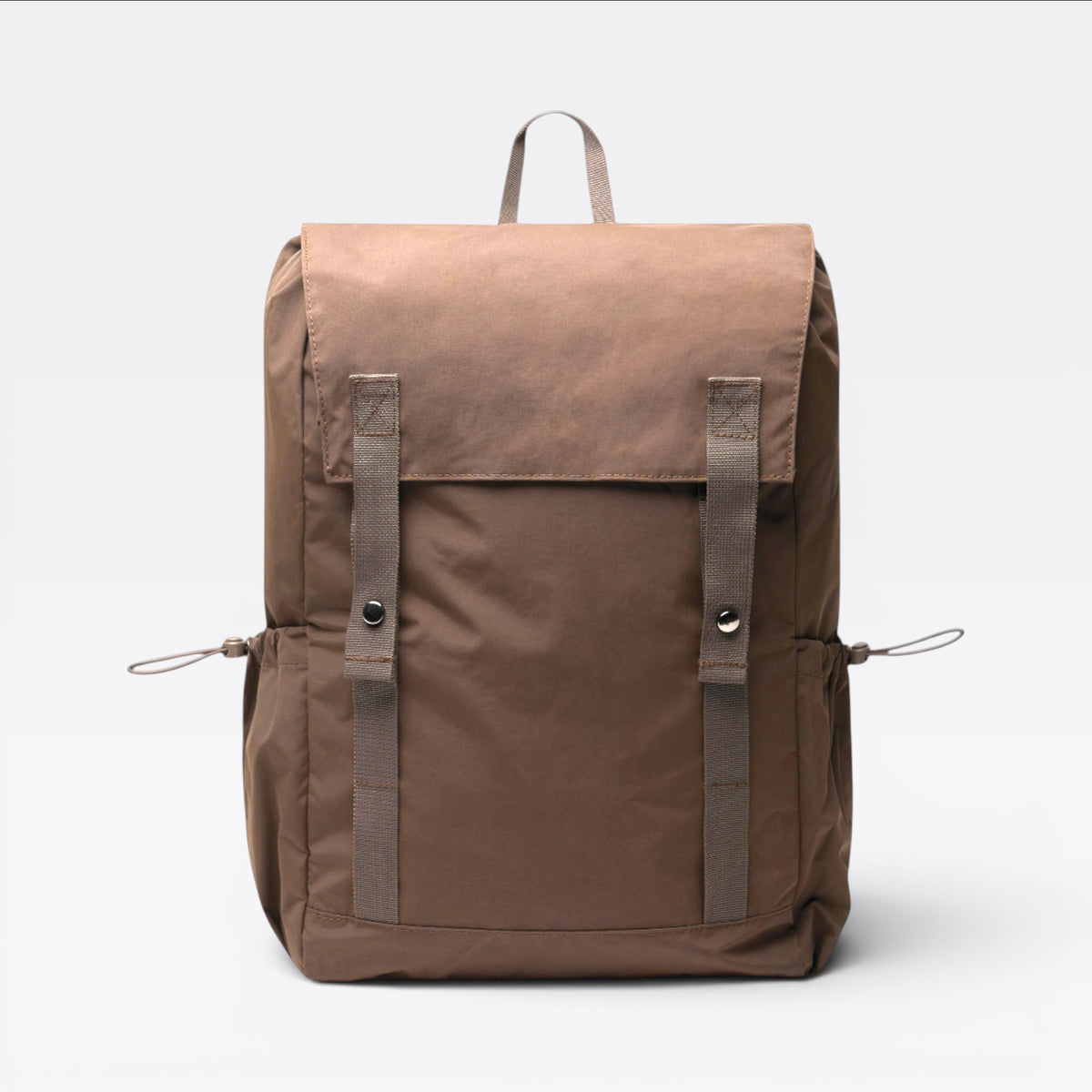 Sac à dos en nylon recyclé RCS KENTO URBAN marron, vue de face