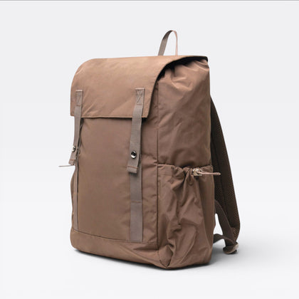 Recycled nylon backpack RCS KENTO URBAN brown, back view