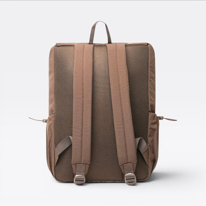 RCS KENTO URBAN brown recycled nylon backpack, open view